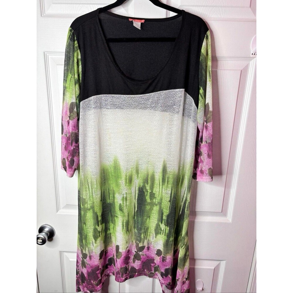 Simply Aster Black & Green Dress
